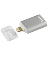 Флешка для для iPhone, iPad, iPod (Lightning) Hama "Save2Data mini" Lightning Card Reader, microSD, silver