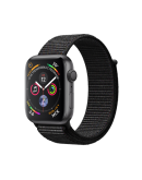 Apple Watch Series 4 (MU6E2RU/A), 44 мм, корпус из алюминия цвета «серый космос», спортивный браслет чёрного цвета