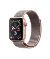 Apple Watch Series 4 (MU6G2RU/A), 44 мм, корпус из алюминия золотого цвета, спортивный браслет цвета «розовый песок»