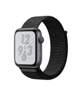 Apple Watch Nike+ Series 4 (MU7J2RU/A), 44 мм, корпус из алюминия цвета «серый космос», спортивный браслет Nike чёрного цвета