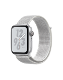 Apple Watch Nike+ Series 4 (MU7H2RU/A), 44 мм, корпус из алюминия серебристого цвета, спортивный браслет Nike цвета «снежная вершина»