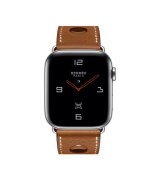 Apple Watch Series 4 GPS + Cellular (MU9E2), 44mm, корпус из стали, ремешок Hermès Single Tour Rallye из зернистой кожи Barénia цвета Fauve