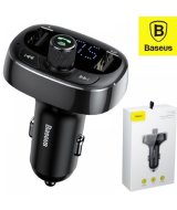 Автомобильное зарядное устройство с FM-трансмиттером Baseus T Typer Bluetooth MP3 Car Charger (Черный)