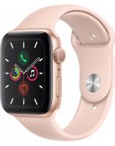Apple Watch Series 5 (MWVE2RU/A), 44 мм, корпус из алюминия золотого цвета, спортивный браслет цвета «розовый песок»