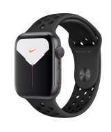 Apple Watch Nike Series 5 (MX3W2RU/A), 44 мм, корпус из алюминия цвета «серый космос», спортивный ремешок Nike «антрацитовый/чёрный»