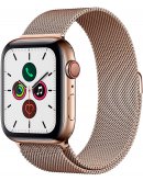 Apple Watch Series 5 LTE (MWX72), 40 мм, корпус из стали золотого цвета, золотистый браслет из нержавеющей стали