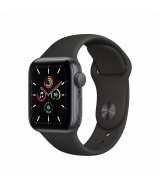 Apple Watch SE (2020) 40 мм, корпус из алюминия цвета «серый космос», спортивный ремешок чёрного цвета (MYDP2RU-A)
