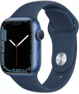Apple Watch Series 7, 41 мм, корпус из алюминия синего цвета, спортивный ремешок «синий омут» (MKN13)