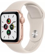 Apple Watch SE 2021, 40 мм, корпус из алюминия золотого цвета спортивный ремешок цвета «сияющая звезда» (MKQ03)