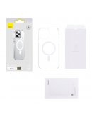 Чехол прозрачный  и стекло Baseus Magsafe