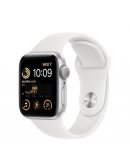 Apple Watch SE 2022, 40 мм, корпус из алюминия серебристого цвета, спортивный ремешок белого цвета