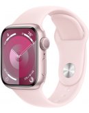 Apple Watch Series 9, 41 мм, корпус из алюминия розового цвета, спортивный ремешок нежно-розового цвета, размер M/L