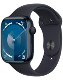 Apple Watch Series 9, 45 мм, корпус из алюминия цвета «тёмная ночь», спортивный ремешок цвета «тёмная ночь», размер M/L