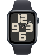 Apple Watch SE 2023, 44 мм, корпус из алюминия цвета «тёмная ночь», спортивный ремешок цвета «тёмная ночь» (MRE93)