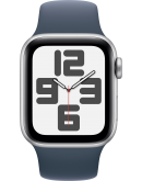 Apple Watch SE 2023, 40 мм, корпус из алюминия серебристого цвета, спортивный ремешок синего цвета (MRE23)