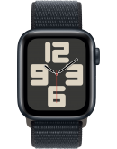 Apple Watch SE 2023, 40 мм, корпус из алюминия цвета «тёмная ночь», спортивный текстильный ремешок цвета «тёмная ночь» (MRE03)