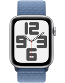 Apple Watch SE 2023, 44 мм, корпус из алюминия цвета «зимний голубой», спортивный текстильный ремешок цвета «зимний голубой» (MREF3)