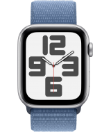 Apple Watch SE 2023, 44 мм, корпус из алюминия цвета «зимний голубой», спортивный текстильный ремешок цвета «зимний голубой» (MREF3)