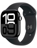 Apple Watch Series 10, 46 мм, корпус из алюминия цвета «чёрный глянец», спортивный ремешок черного цвета M/L