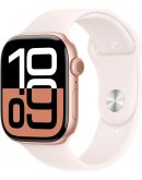 Apple Watch Series 10, 46 мм, корпус из алюминия цвета «розовое золото», спортивный ремешок цвета «румянец» S/M