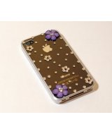 Чехол-накладка Прозрачная со стразами for iPhone 4/4s